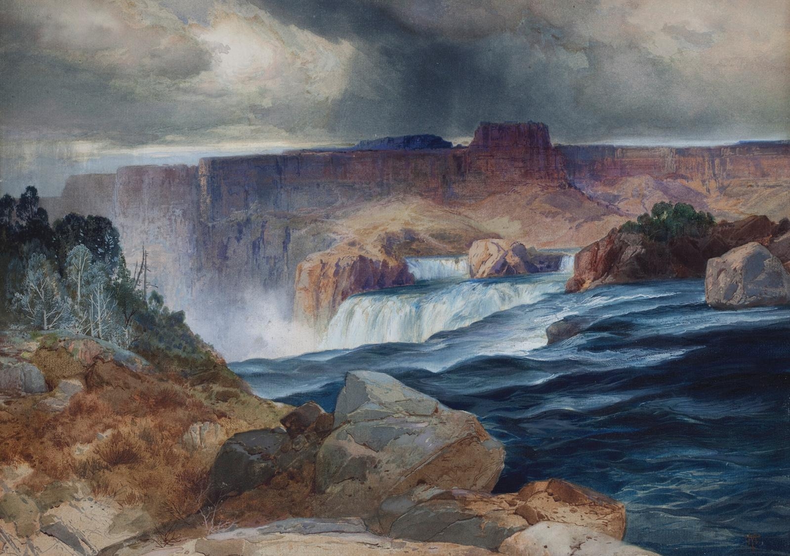 1599x1125 Fileshoshone Falls Idaho Thomas Moran.jpg - Moran Painting