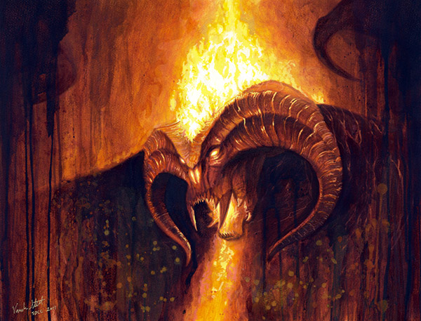 600x457 Lord Of The Rings Balrog Painting Js Mordor ~ The Land Of Shadow - Mordor Painting