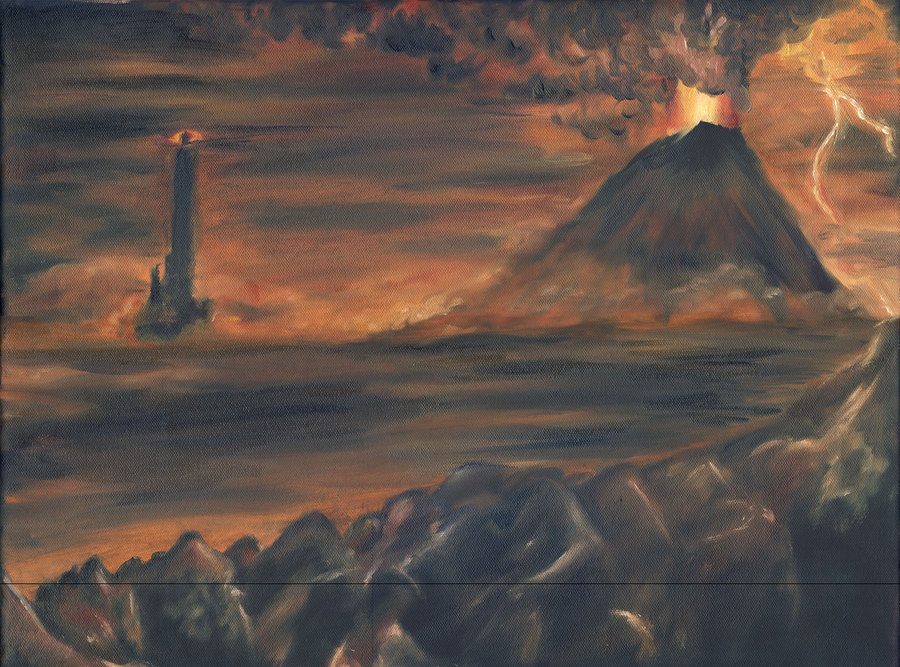 900x667 The Fires Of Mordor By Dmiller87 - Mordor Painting