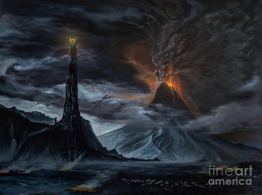 900x672 Barad Dur Mordor Landscape Painting By Manuel Jesus Cespedes - Mordor Painting
