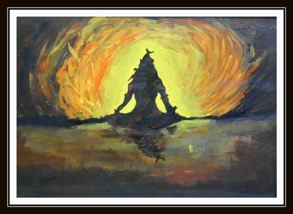 1000x729 Meditating Lord Shiva - More Painting