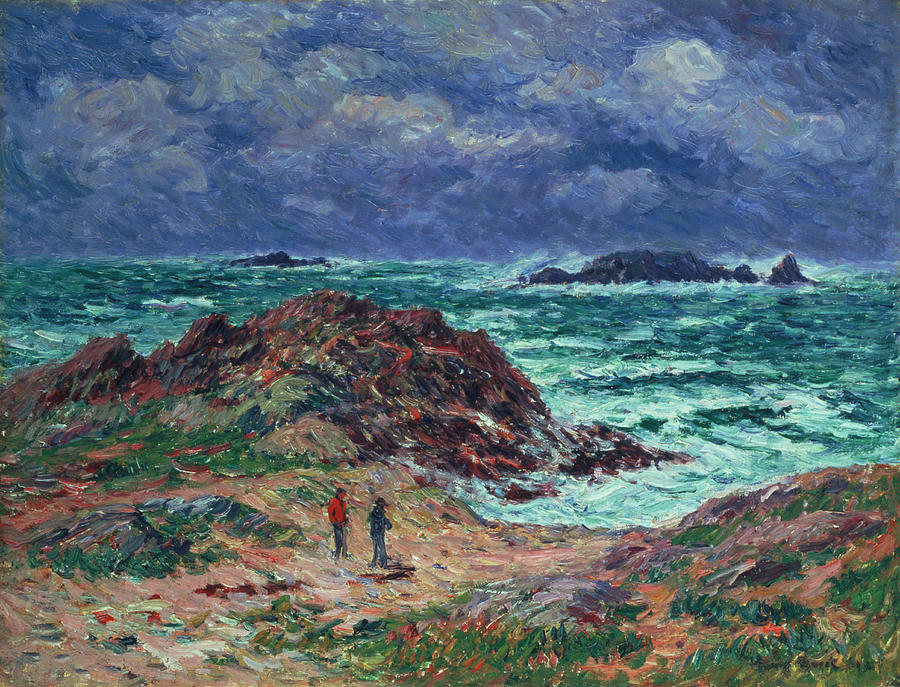 900x687 A Squall Painting By Henry Moret - Moret Painting