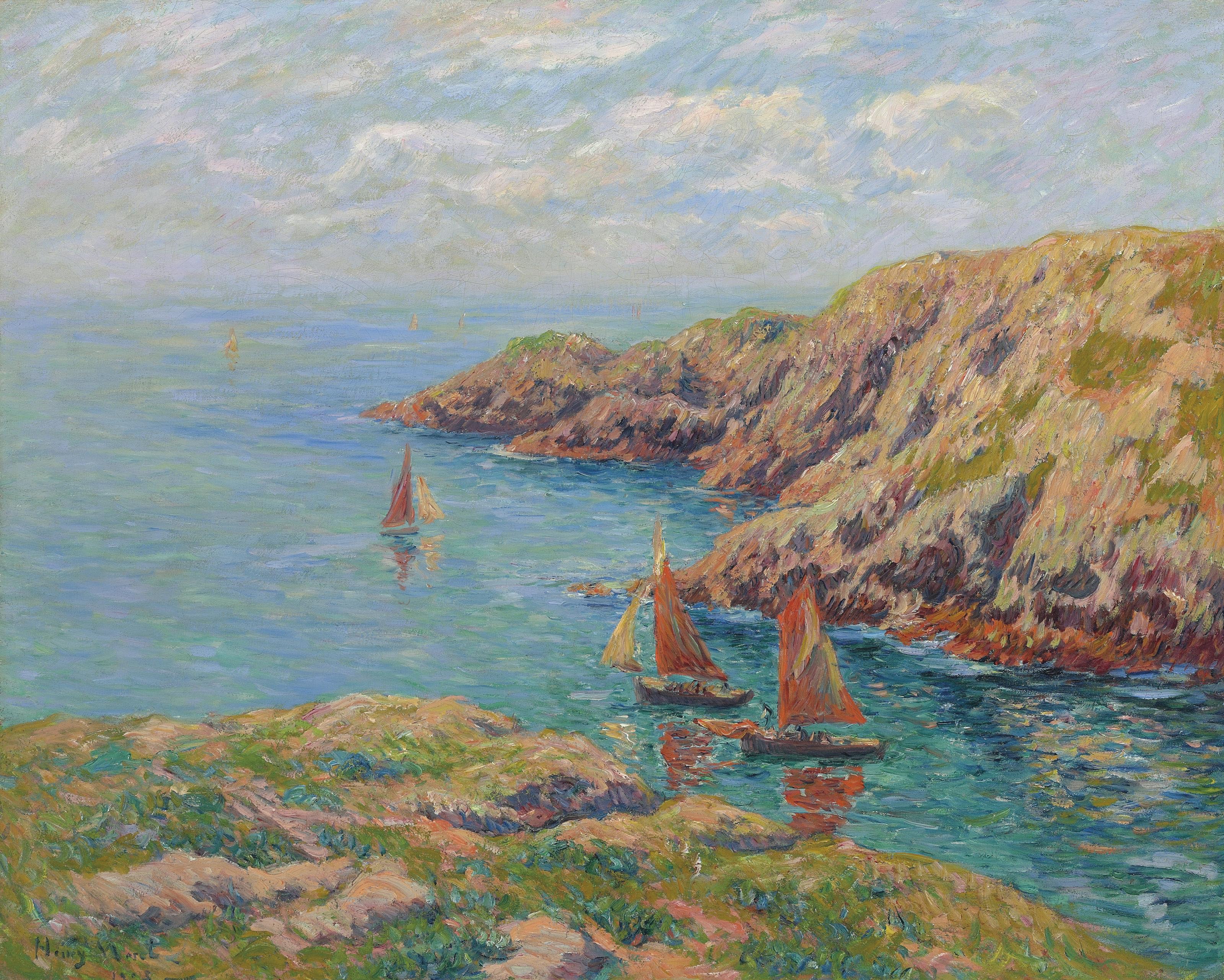 3200x2564 Henry Moret (1856 1913) L'Ile De Groix, Morbihan 20th Century - Moret Painting