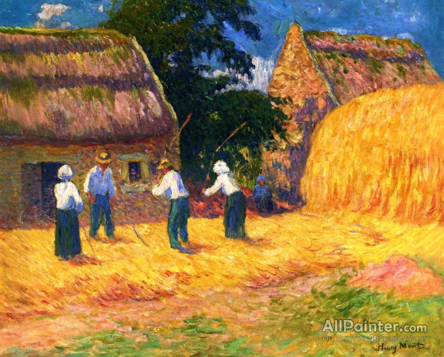 900x724 Henry Moret Threshing Wheat Oil Painting Reproductions For Sale - Moret Painting