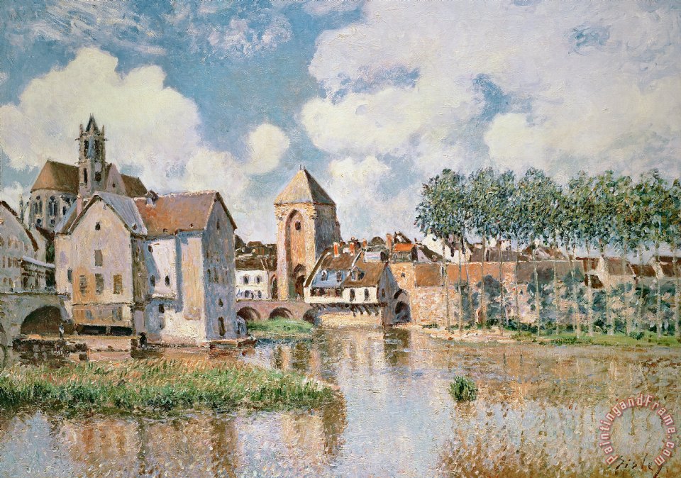 960x674 Alfred Sisley Moret Sur Loing The Porte De Bourgogne Painting - Moret Painting