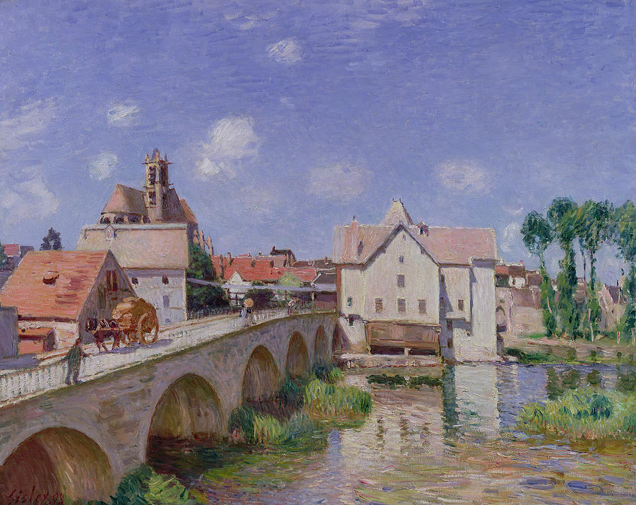 900x714 The Bridge At Moret Painting By Alfred Sisley - Moret Painting