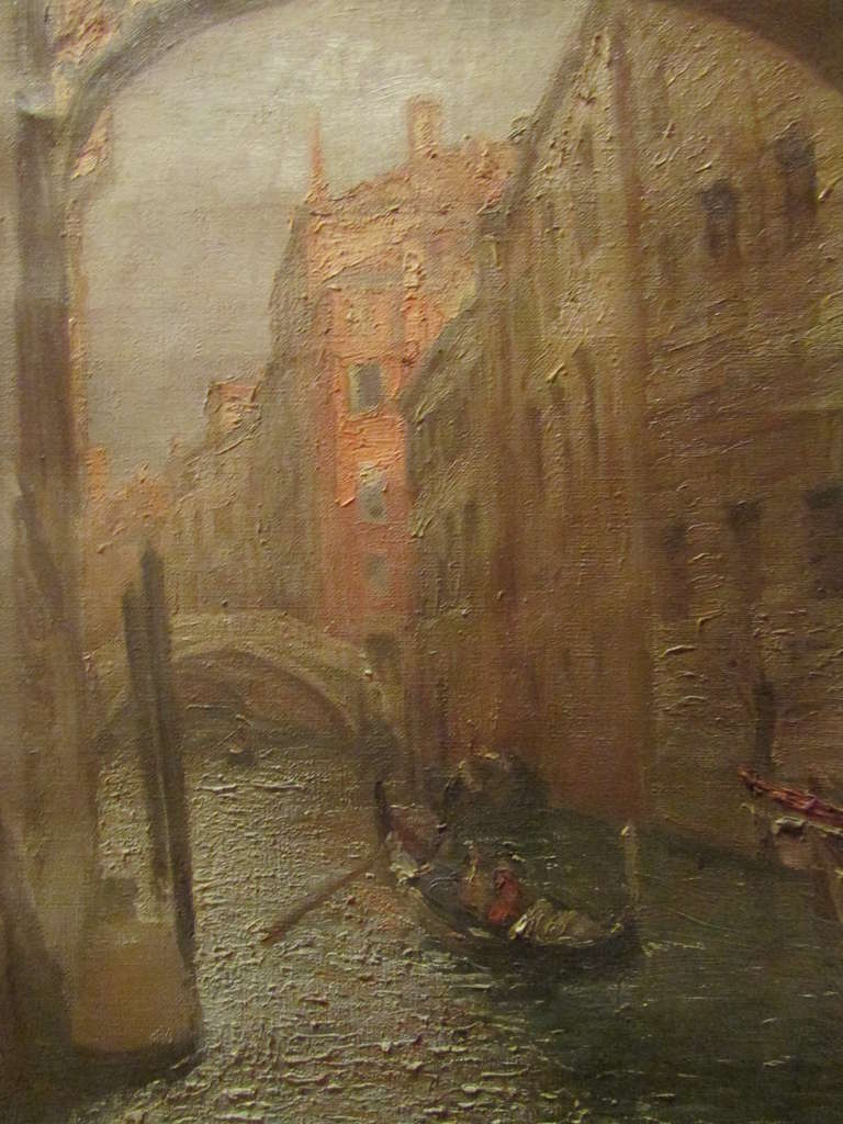 768x1024 Old Table Dated 1922 Signed Luigi Moretti Oil On Canvas Bridge - Moretti Painting