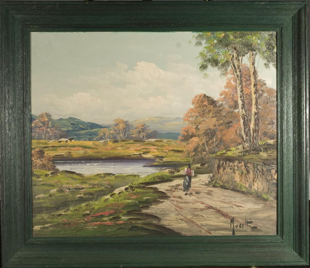 1000x864 Pair Of Moretti Oil Paintings On Canvas - Moretti Painting