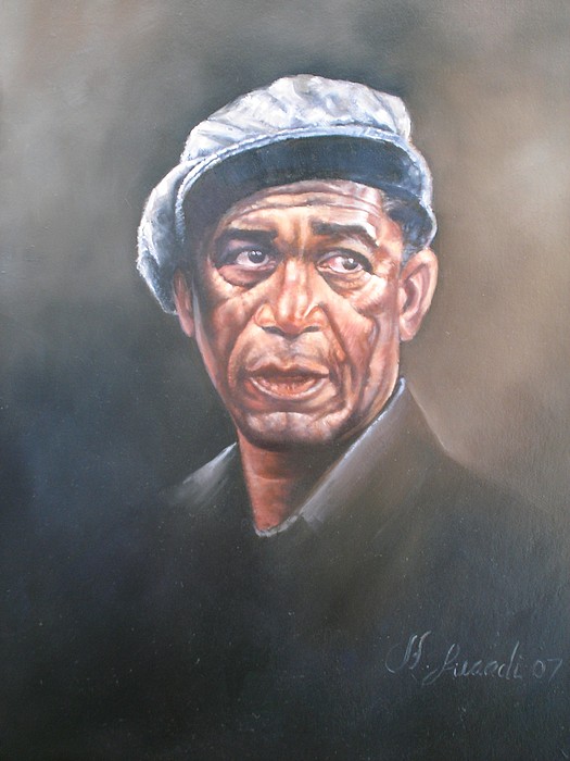 525x700 Morgan Freeman Painting By Husham - Morgan Freeman Painting