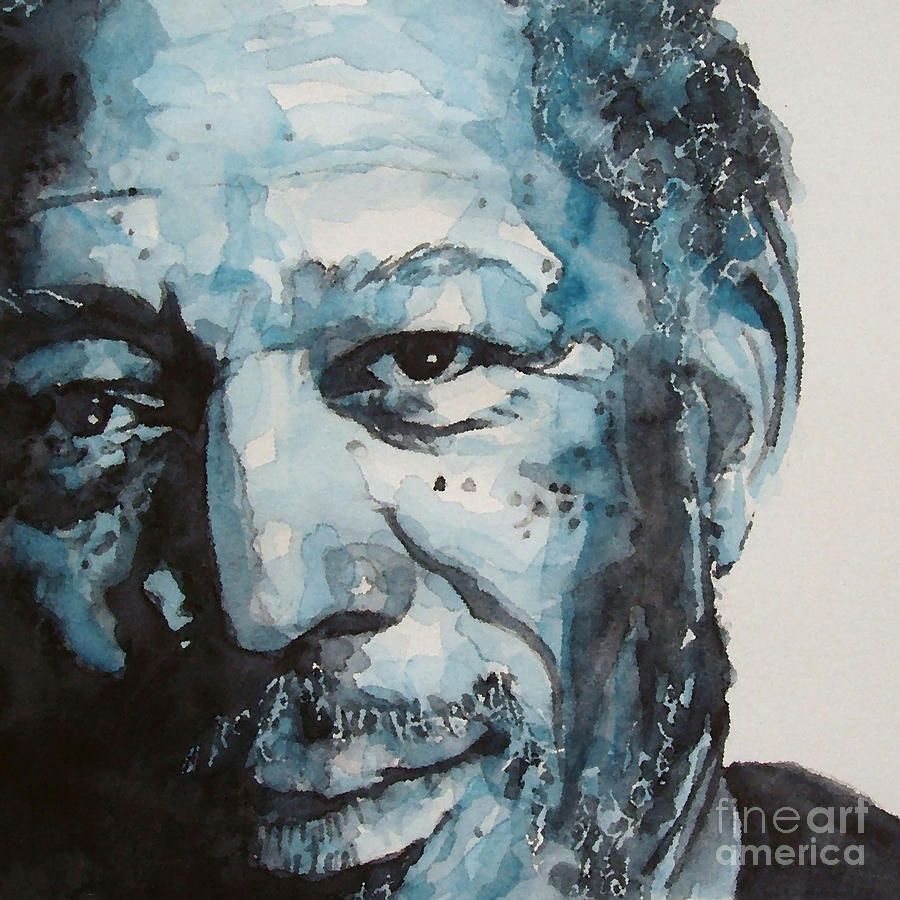 900x900 Morgan Freeman Watercolor Portrait Painting - Morgan Freeman Painting