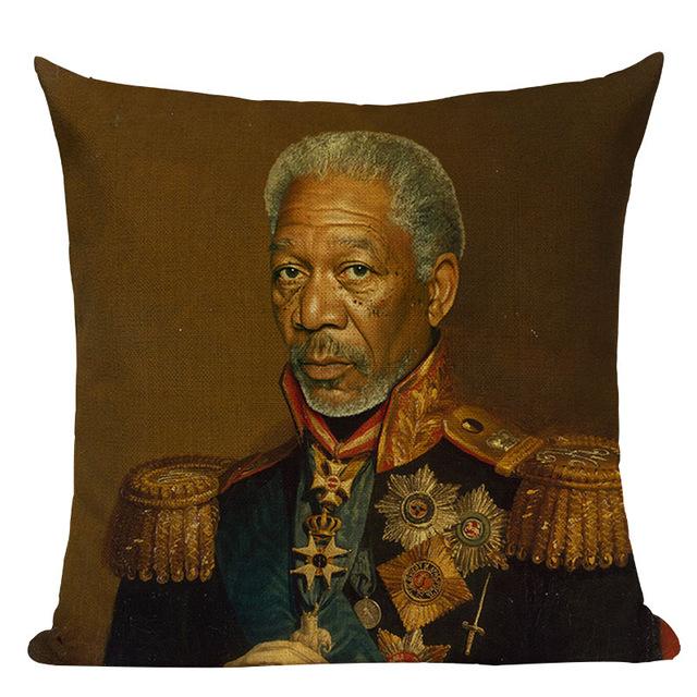 640x640 Morgan Freeman Movie Meets Vintage Painting Cushion Cover - Morgan Freeman Painting