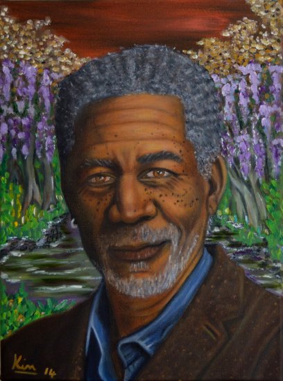 408x550 Oil Painting Gt Loose Ends Gt Morgan Freeman - Morgan Freeman Painting
