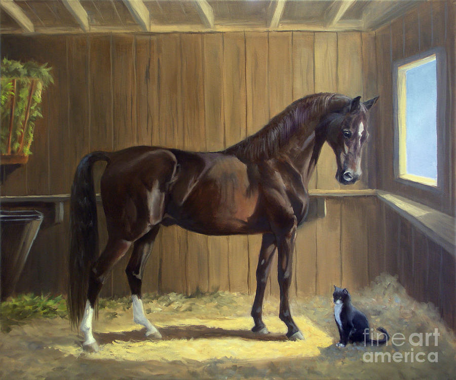900x749 Marco And Sneaker Painting By Jeanne Newton Schoborg - Morgan Horse Painting
