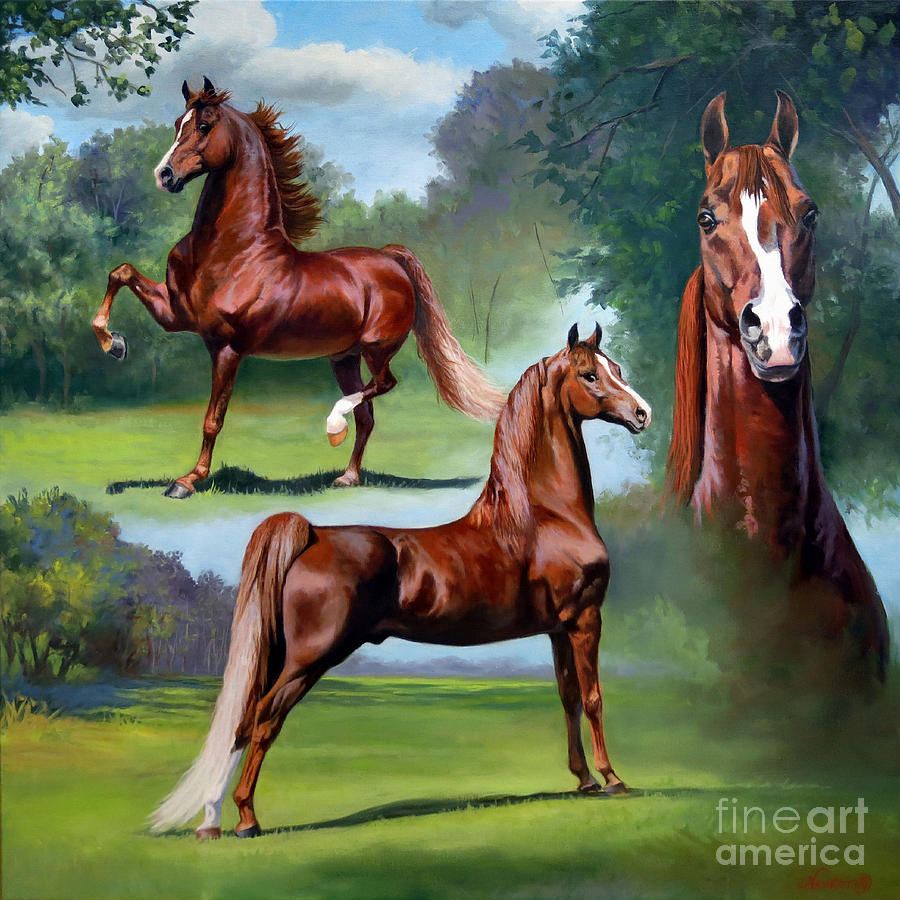 900x900 Minion Millennium Painting By Jeanne Newton Schoborg - Morgan Horse Painting
