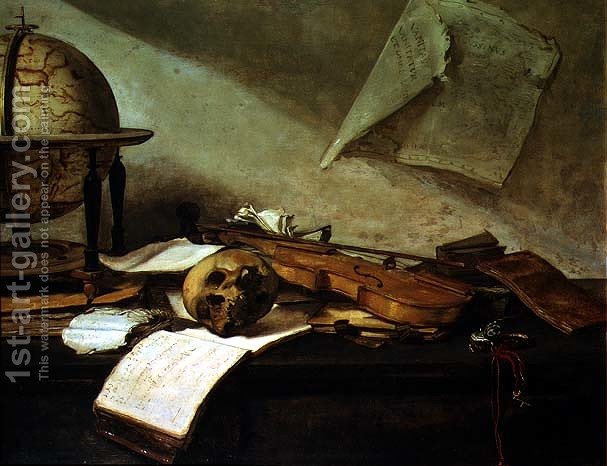 607x466 Memento Mori David The Younger Teniers Reproduction 1st Art Gallery - Mori Painting