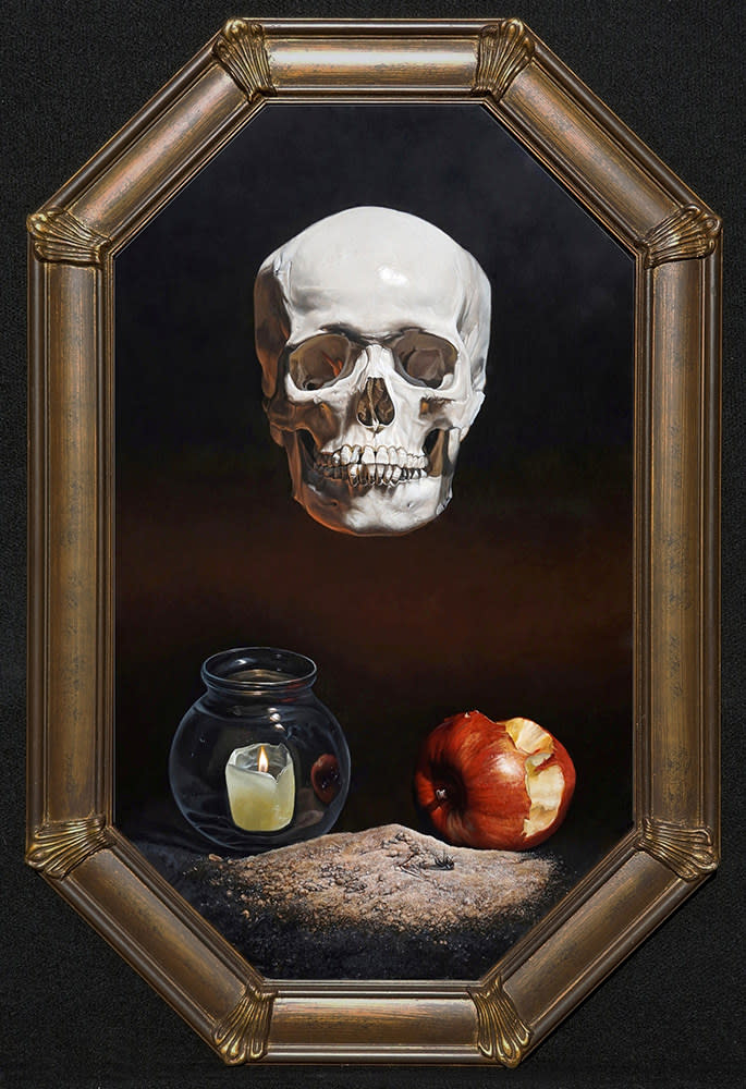 685x1000 Memento Mori Skull Painting Kevin Grass Fine Art - Mori Painting