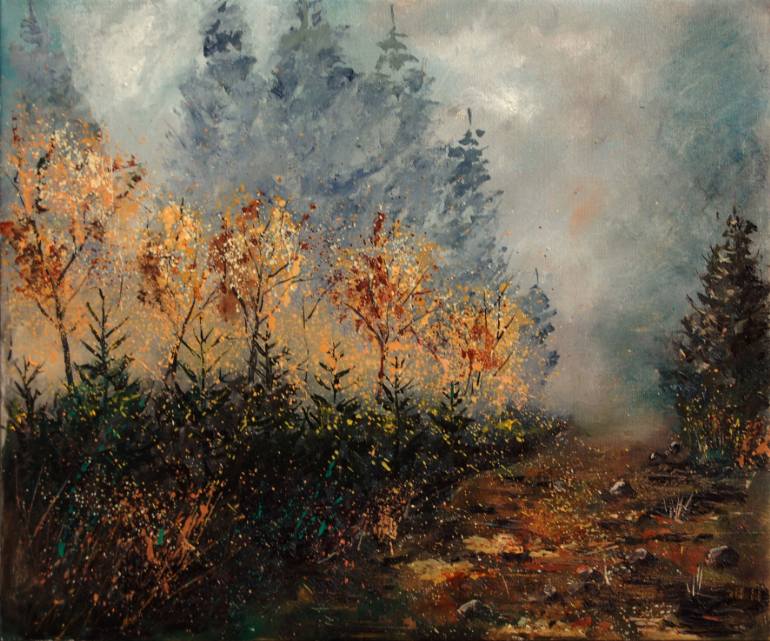 770x641 Saatchi Art Misty Morning Light Painting By Pol Ledent - Morning Light Painting
