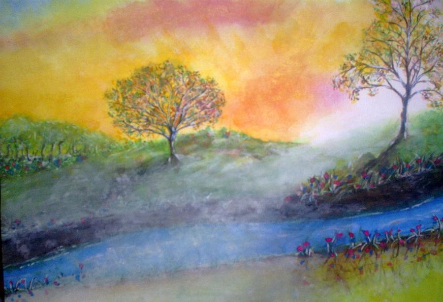 900x615 Misty Morning Painting By Douglas Beatenhead - Morning Painting