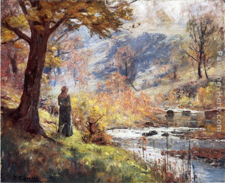 720x586 Theodore Clement Steele Morning By The Stream Painting Anysize 50 - Morning Painting