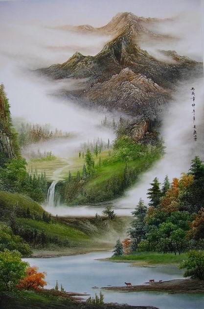 417x629 Morning Painting, Achinese Ink Style Paintings Reproduction, We - Morning Painting