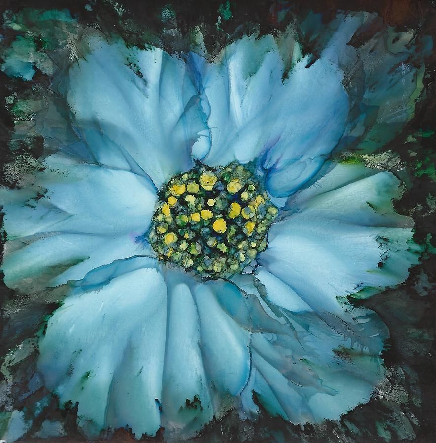 885x900 Morning Star Painting By Lisa Grogan Cards Alcohol Ink - Morning Star Painting