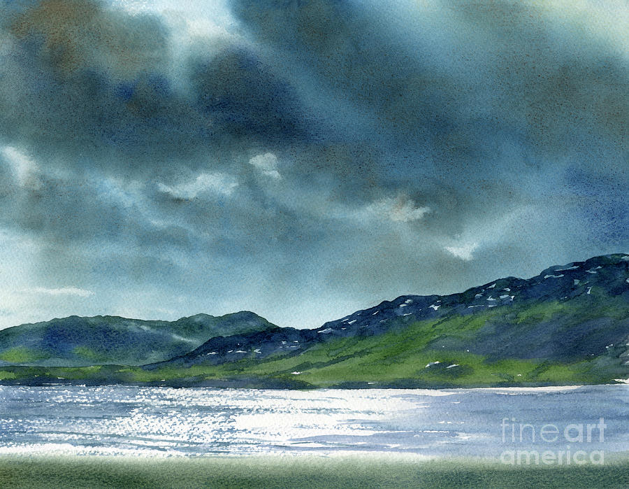 900x699 Morning Sun Reflections Through Storm Clouds Painting By Sharon - Morning Sun Painting