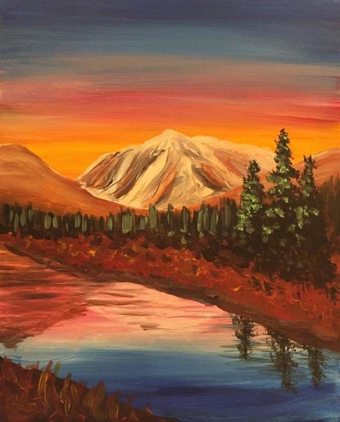 669x829 Mountain Morning Sunrise - Morning Sunrise Painting