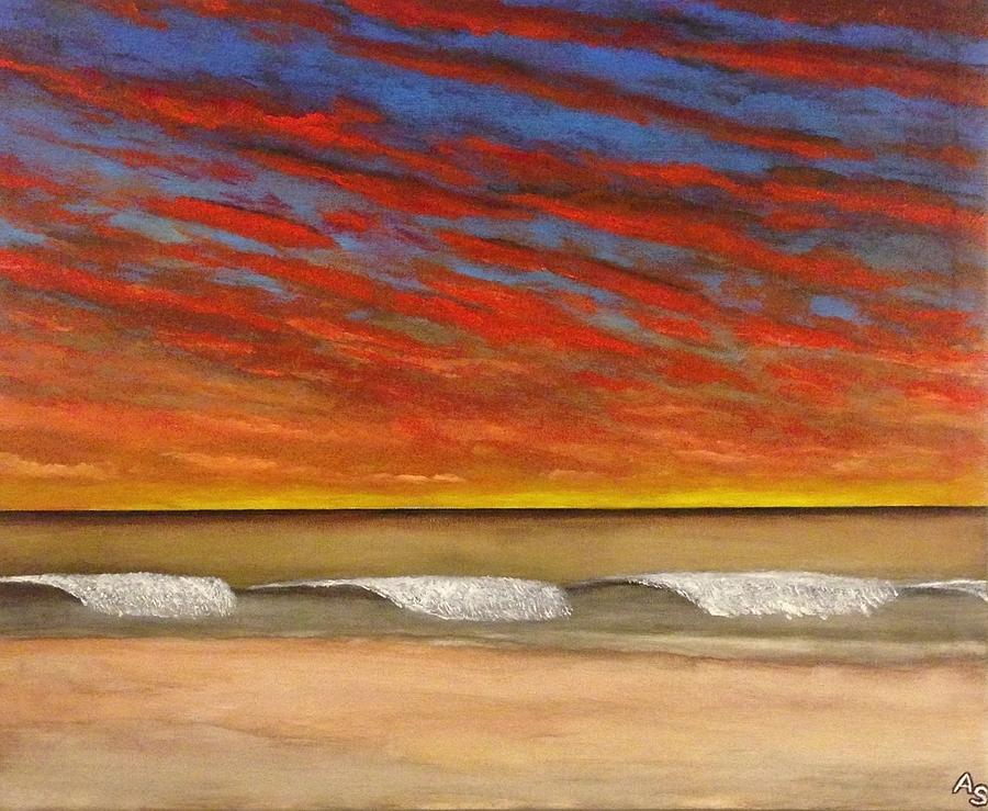 900x739 Sunday Morning Sunrise Painting By Andrew Smith - Morning Sunrise Painting