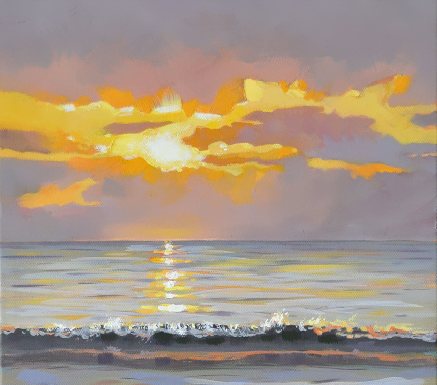 859x756 Sunrise Over The Atlantic - Morning Sunrise Painting