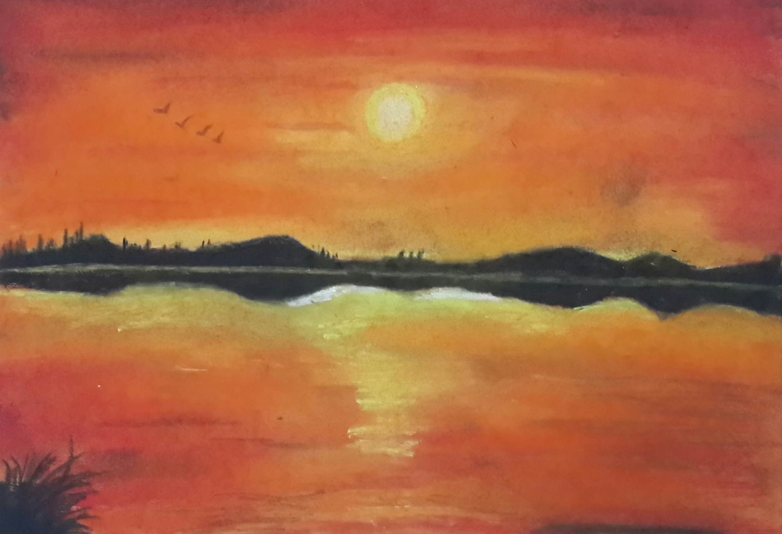2489x1700 Sunrise In India Painting Vickysalvi10 Foundmyself - Morning Sunrise Painting
