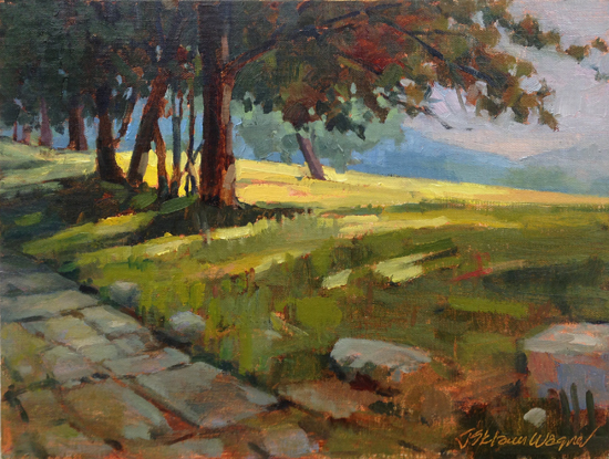 550x415 Morning Walk In Antiquity Oil Painting - Morning Walk Painting