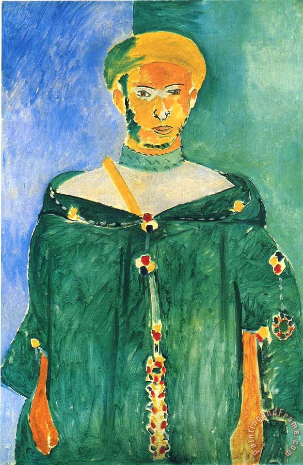 625x960 Henri Matisse Standing Moroccan In Green Standing Riffian 1913 - Moroccan Painting