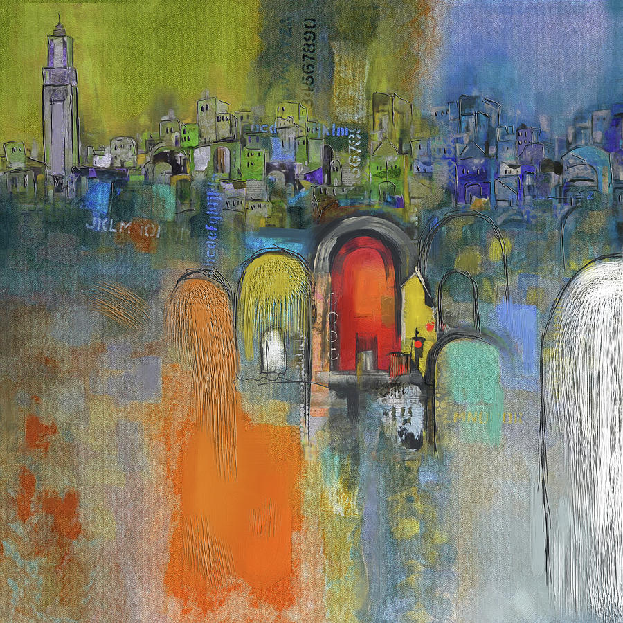 900x900 Moroccan Architecture 182 Ii Painting By Mawra Tahreem - Moroccan Painting
