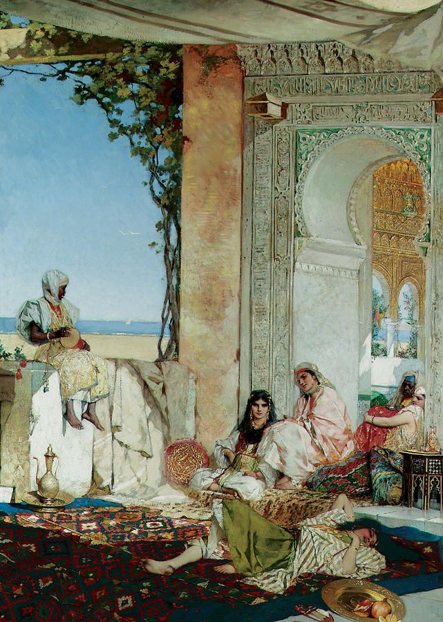 641x900 Women Of A Harem In Morocco Jean Joseph Benjamin Constant Harem - Moroccan Painting