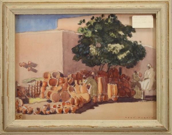 600x470 Orientalist Style Moroccan Marketplace Painting By Martin - Moroccan Style Painting