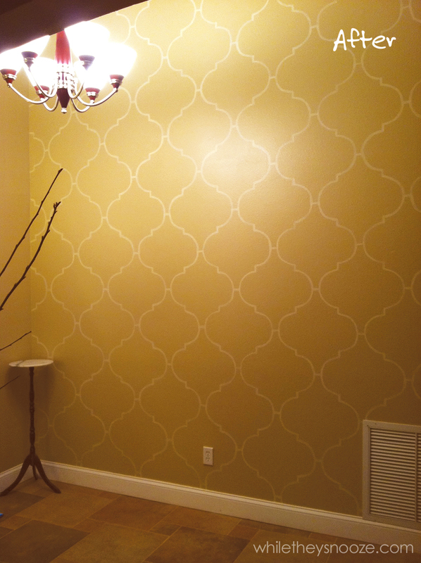 598x800 While They Snooze Diy Moroccan Style Wall Stencil Tutorial - Moroccan Style Painting