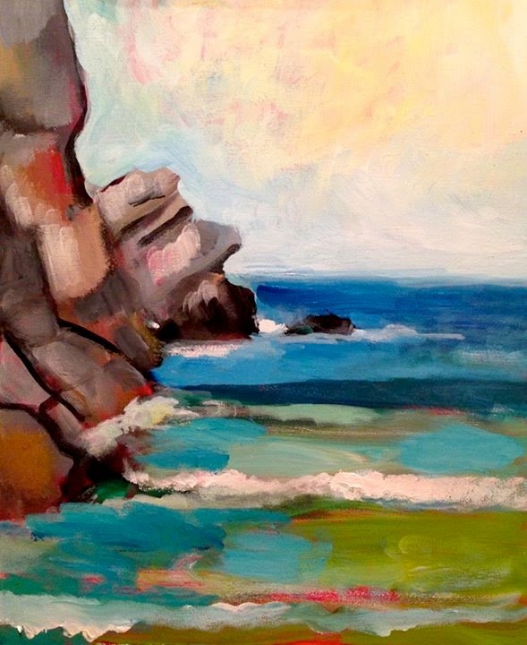 589x720 Morro Bay Rock 30 Min Painting By Paul Cumes Sept 2015 - Morro Bay Painting