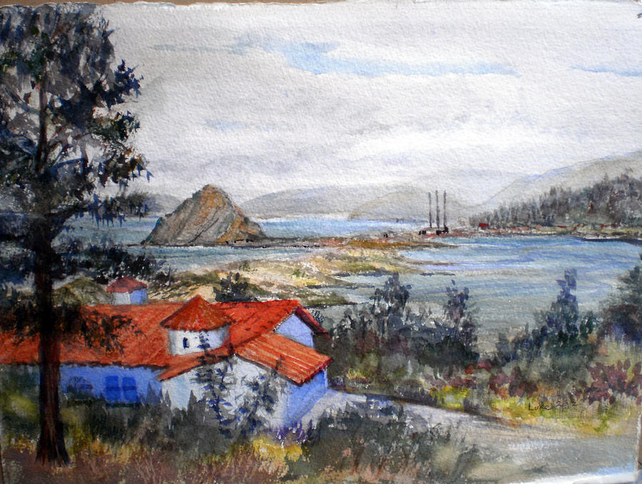 900x679 Looking North Across Morro Bay Painting By Howard Luke Lucas - Morro Bay Painting