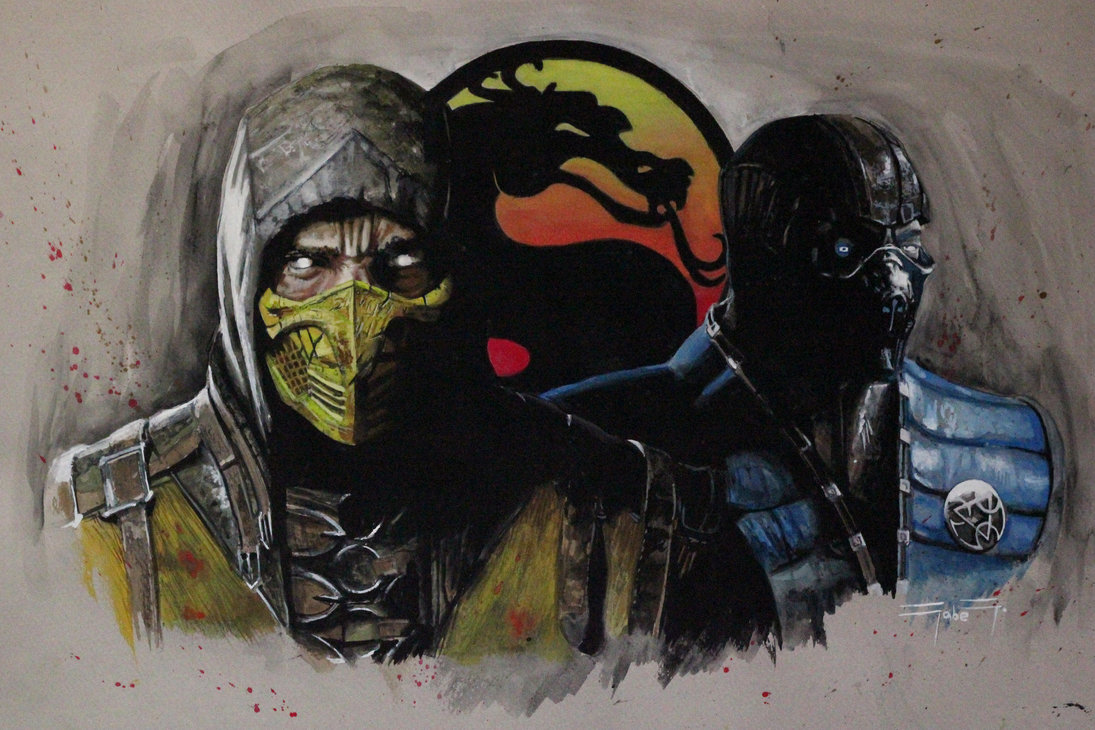 1095x730 Mortal Kombat X By Gabegault - Mortal Kombat Painting