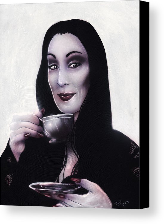 550x750 Morticia Addams Canvas Print Canvas Art By Jason Wright - Morticia Addams Painting