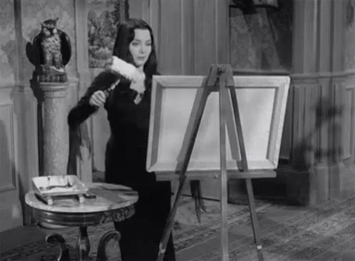 498x366 Morticia Addams Painting Gif - Morticia Addams Painting