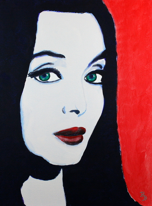 517x700 Morticia Addams Painting By Bob Baker - Morticia Addams Painting