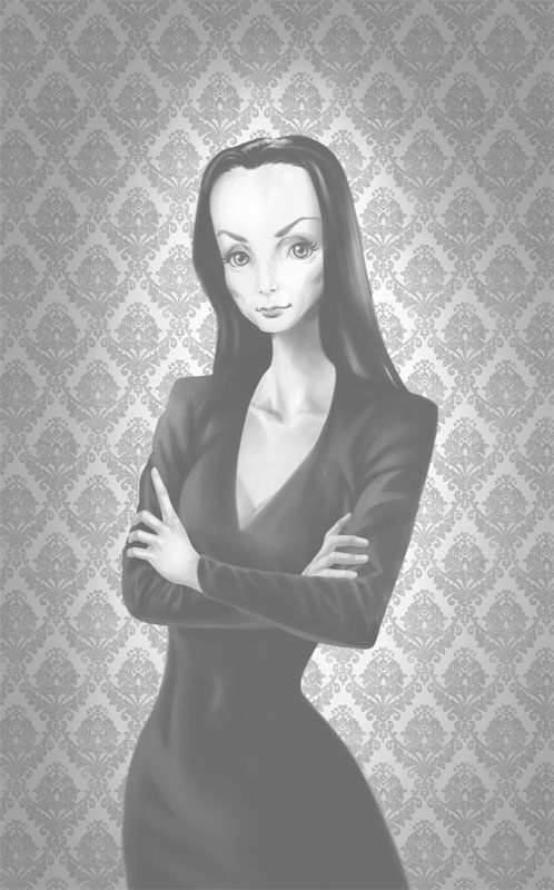 498x800 Morticia Addams Fan Art By Mauroperoni - Morticia Addams Painting