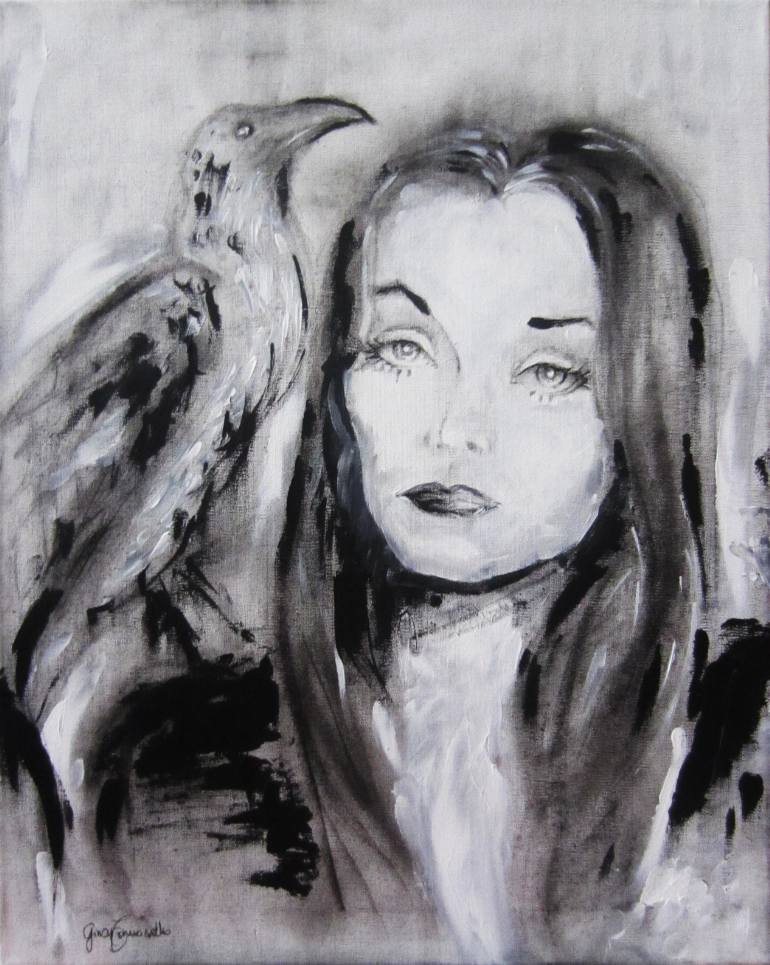 770x965 Saatchi Art Morticia Addams Drawing By Giusi Tomasello - Morticia Addams Painting