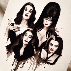 250x250 Drawing Art Painting Personal Instagram Goth Morticia Addams - Morticia Addams Painting