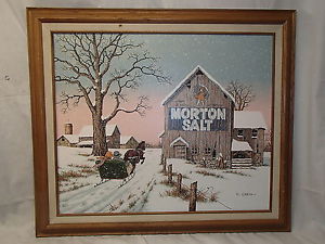 300x225 Morton Salt C Carson Large Painting Wall Art Picture 29 X 25 Ebay - Morton Salt Painting
