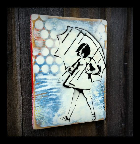 570x586 Morton Salt Girl Graffiti Painting On Canvas Pop By Thefactory101 - Morton Salt Painting