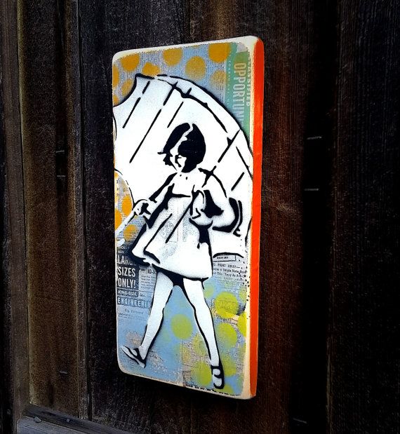 570x619 Salt Girl Graffiti Painting On Canvas Pop Art Style Original - Morton Salt Painting