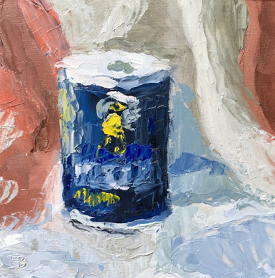 395x400 Still Life Painting Of A Morton Salt Package, 6x6, Original Oil - Morton Salt Painting