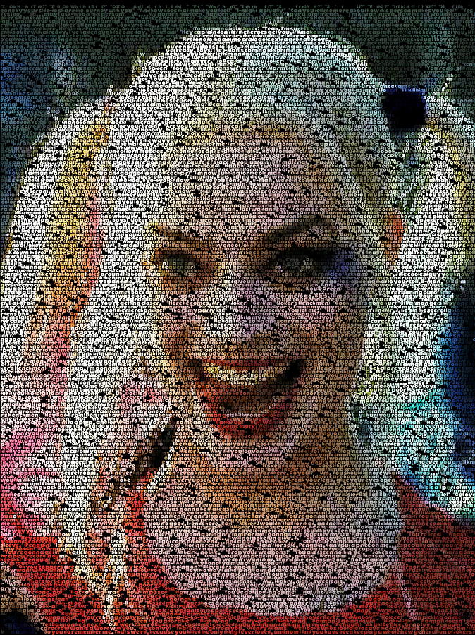 674x900 Harley Quinn Quotes Mosaic Painting By Paul Van Scott - Mosaic Painting